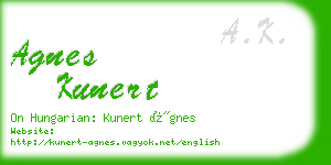 agnes kunert business card